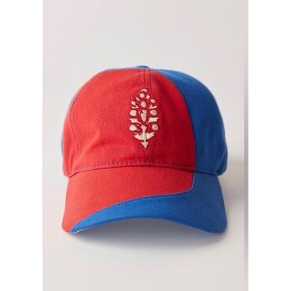 Free People FP Movement Rule The Court Baseball Hat Colorblock Red Blue NWT